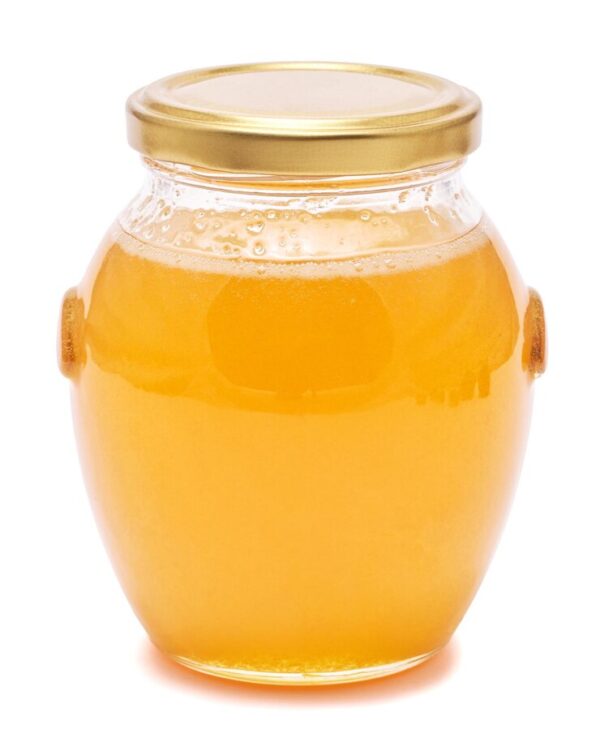 Glass jar fresh honey isolated white background 220507 25219